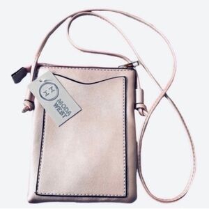 NEW Moda West Crossbody Bag Small Purse Iridescent Pastel Pink